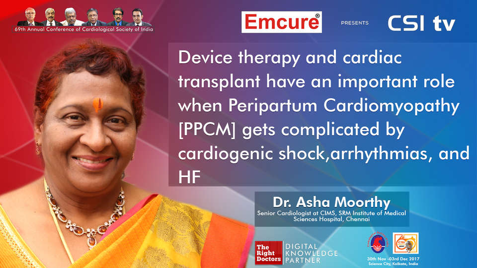 Dr. Asha Moorthy participating in csi-2017, sharing insights in Prof & Head of Cardiology