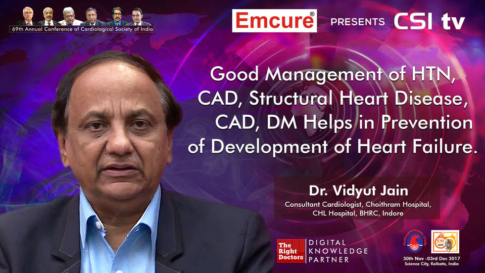 Dr. Vidyut Jain participating in csi-2017, sharing insights in Cardiologist