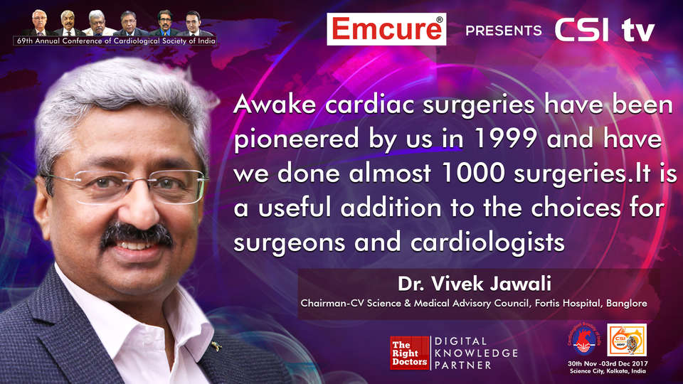 Dr. Vivek Jawali participating in csi-2017, sharing insights in Cardiologist