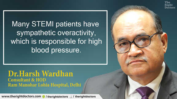 Important: High bp in stemi patients because of sympathetic overactivity
