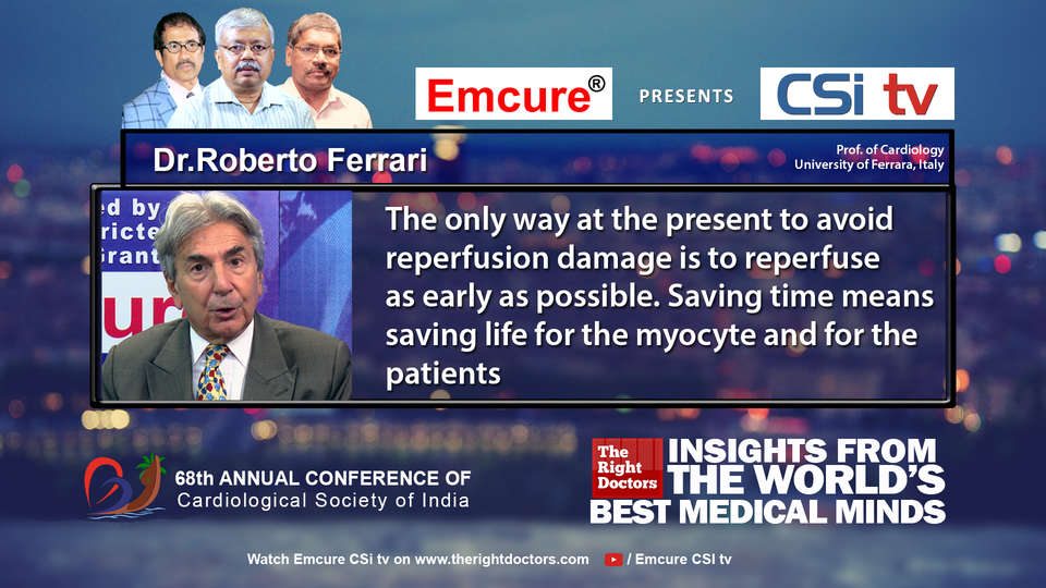 Dr. Roberto Ferrari participating in csikochi-2016, sharing insights in Professor of Cardiology