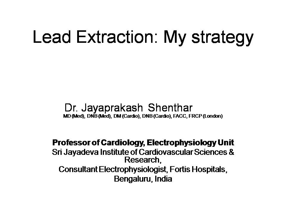 Dr. Jayaprakash Shenthar on Lead Extraction: My strategy